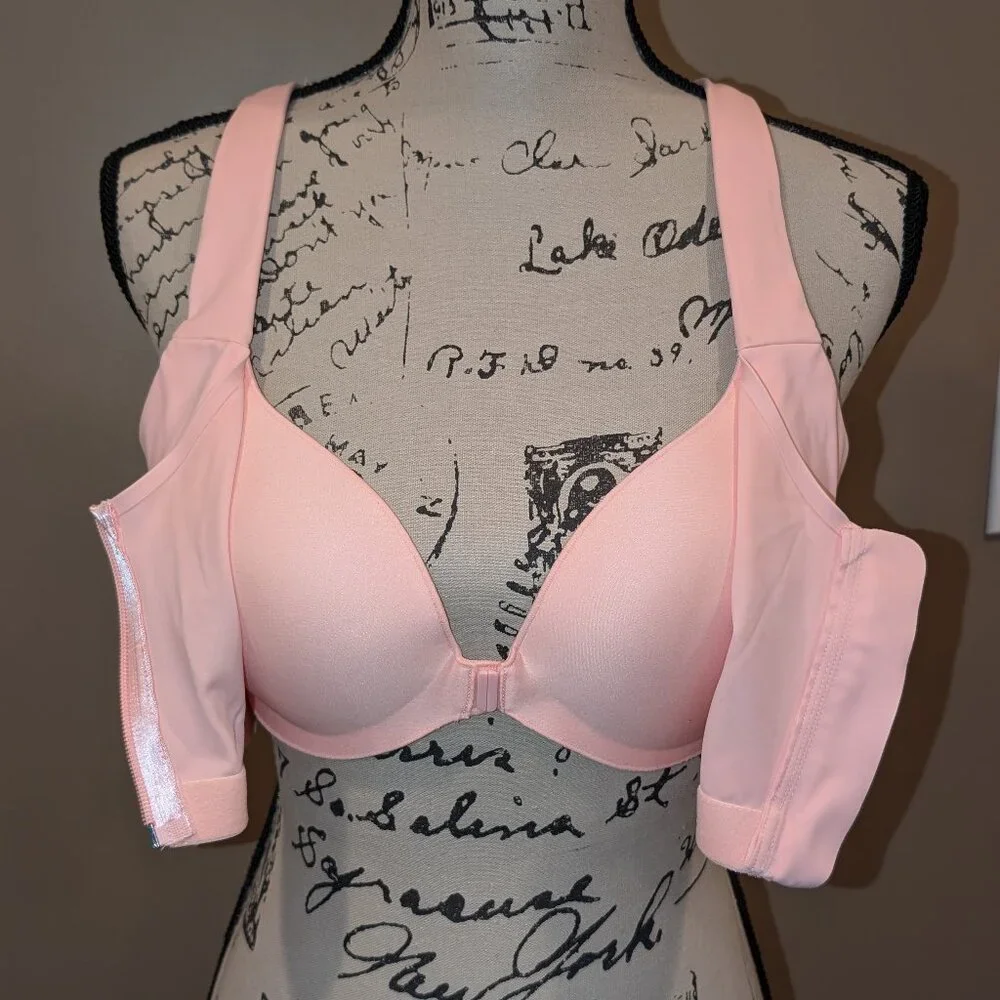 Victoria's Secret Zip up Sports Bra 36C Pink - Picture 3 of 5